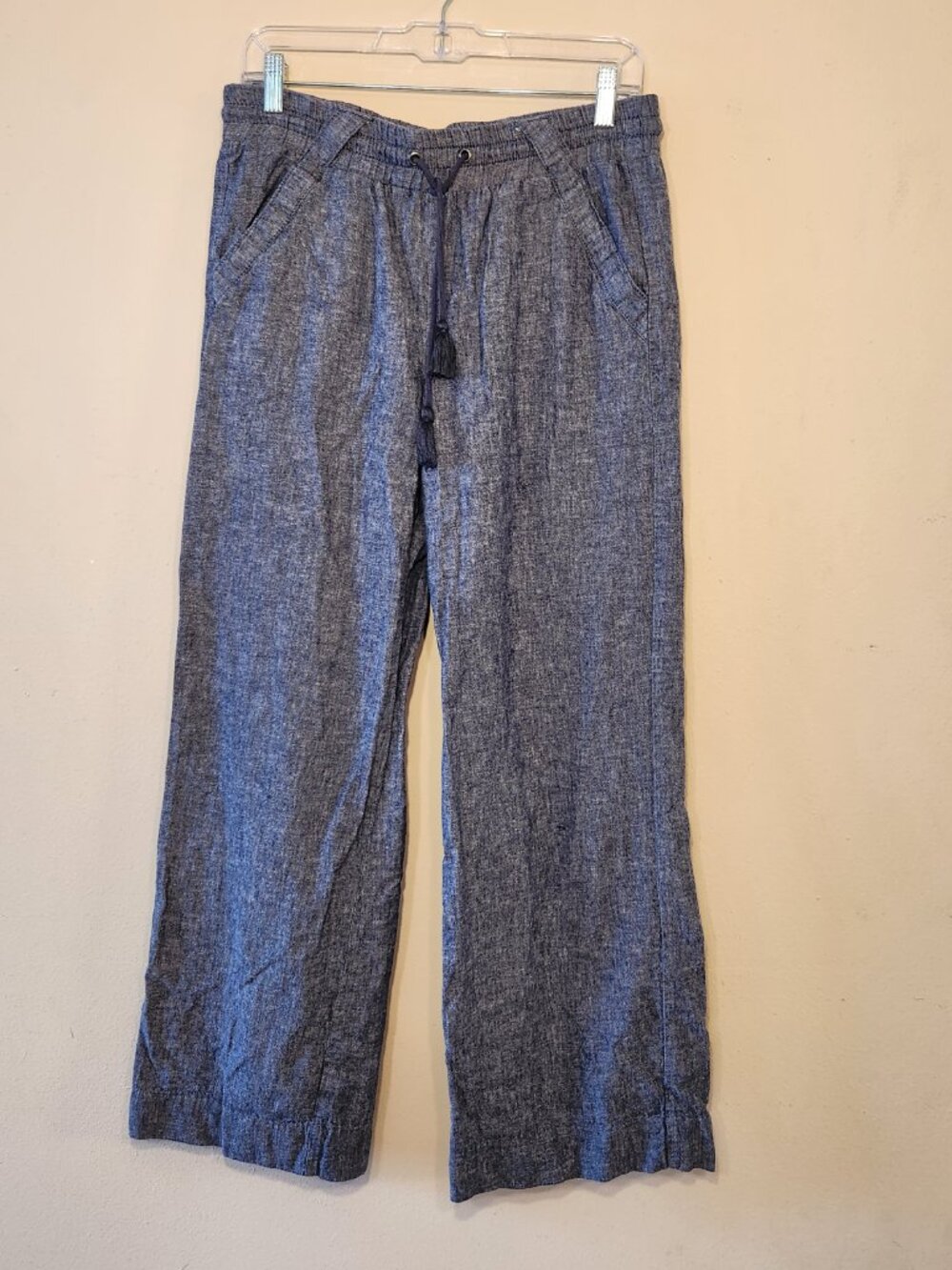 Rewind blue linen draw string pants Size M